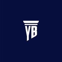 YB initial monogram logo design for law firm vector