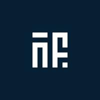 NF initial monogram logo with geometric style vector