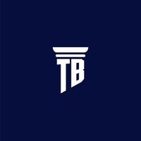 diseño de logotipo de monograma inicial de tb para bufete de abogados vector