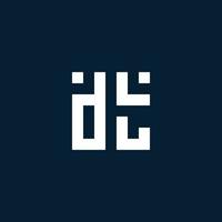 DT initial monogram logo with geometric style vector