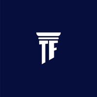 diseño de logotipo de monograma inicial tf para bufete de abogados vector