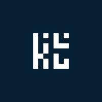 KT initial monogram logo with geometric style vector