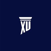 XU initial monogram logo design for law firm vector