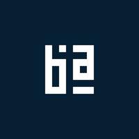 BA initial monogram logo with geometric style vector