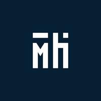 MH initial monogram logo with geometric style vector