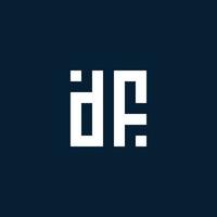 DF initial monogram logo with geometric style vector