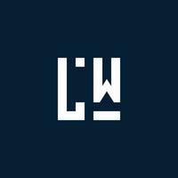 logotipo de monograma inicial lw con estilo geométrico vector