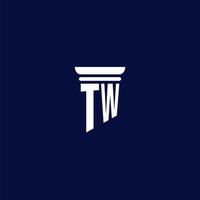 TW initial monogram logo design for law firm vector