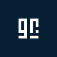GR initial monogram logo with geometric style vector
