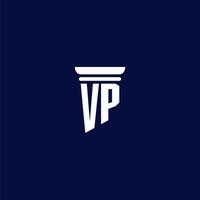 vp diseño de logotipo de monograma inicial para bufete de abogados vector