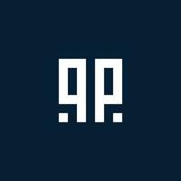 QP initial monogram logo with geometric style vector