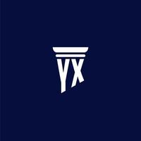 YX initial monogram logo design for law firm vector