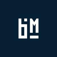 BM initial monogram logo with geometric style vector