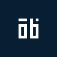 OB initial monogram logo with geometric style vector