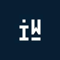 IW initial monogram logo with geometric style vector