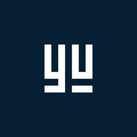 YU initial monogram logo with geometric style vector