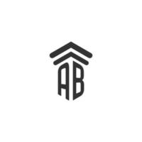 ab inicial para el diseño del logotipo del bufete de abogados vector