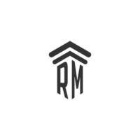 RM initial for law firm logo design vector