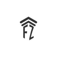 inicial fz para el diseño del logotipo del bufete de abogados vector