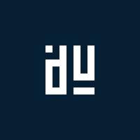 DU initial monogram logo with geometric style vector