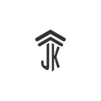 jk inicial para el diseño del logotipo del bufete de abogados vector