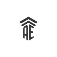 inicial ae para el diseño del logotipo del bufete de abogados vector