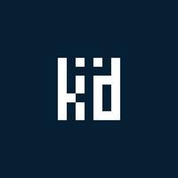KD initial monogram logo with geometric style vector