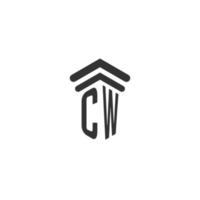 CW initial for law firm logo design vector