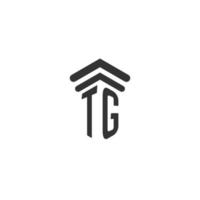 inicial tg para el diseño del logotipo del bufete de abogados vector