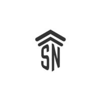 sn inicial para el diseño del logotipo del bufete de abogados vector