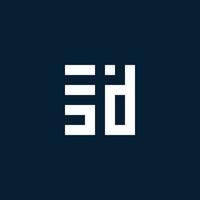 SD initial monogram logo with geometric style vector