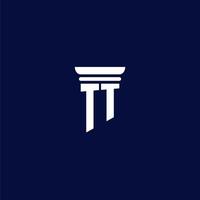 TT initial monogram logo design for law firm vector