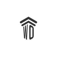 wo inicial para el diseño del logotipo del bufete de abogados vector