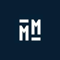 MM initial monogram logo with geometric style vector