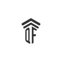 inicial qf para el diseño del logotipo del bufete de abogados vector