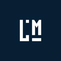 LM initial monogram logo with geometric style vector