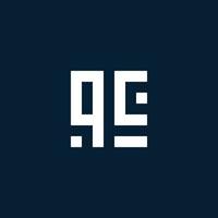 QC initial monogram logo with geometric style vector