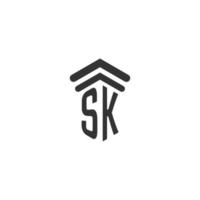 sk inicial para el diseño del logotipo del bufete de abogados vector