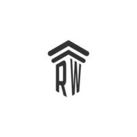 RW initial for law firm logo design vector