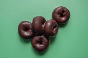 tasty chocolate donut for brunch, unhealthy food photo