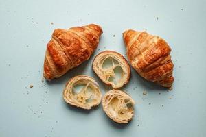 tasty croissant for breakfast, french food photo