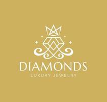 luxury shining diamond logo design vector