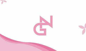 letras del alfabeto iniciales monograma logo gn, ng, g y n vector