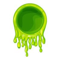 Green slime frame, blank template for graphic design. Vector illustration empty slime avatar for ui games.