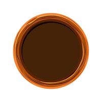 Wooden empty round frame for graphic design. Vector illustration template avatars for ui games.