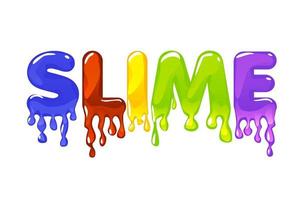 Slime multicolored text on white background for graphic design. vector