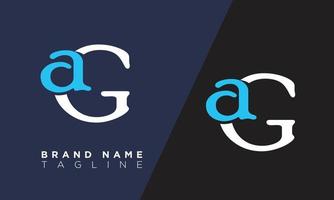 letras del alfabeto iniciales monograma logo ag, ga, a y g vector