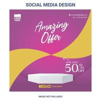 an amazing offer deal lady hand bag social media post vector