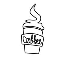 hamd drawn Coffee cup Icon vector