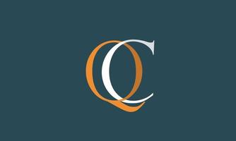 Alphabet letters Initials Monogram logo QC, CQ, Q and C vector